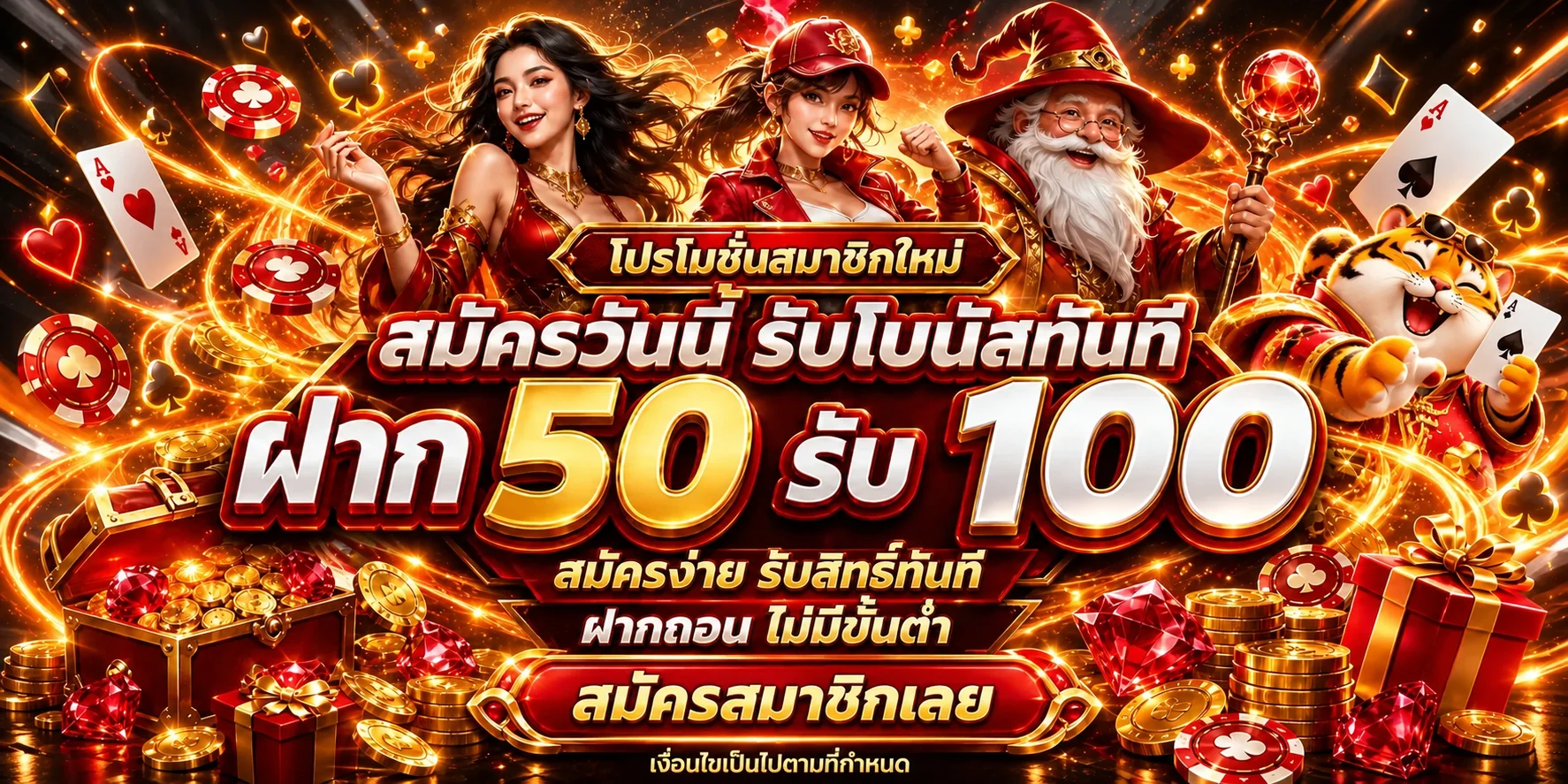 บาคาร่าออนไลน์ TEENOI1688 พร้อมไพ่ ชิป และตัวละครเสือโชคลาภ